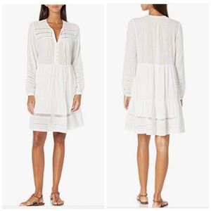 Rails Phoebe Lace Linen Blend Dress in White